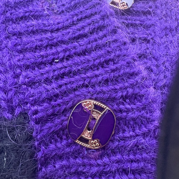 Vintage Lei Condotti Abstract Mohair Blend Sweater | Purple | M/L - Picture 3 of 7